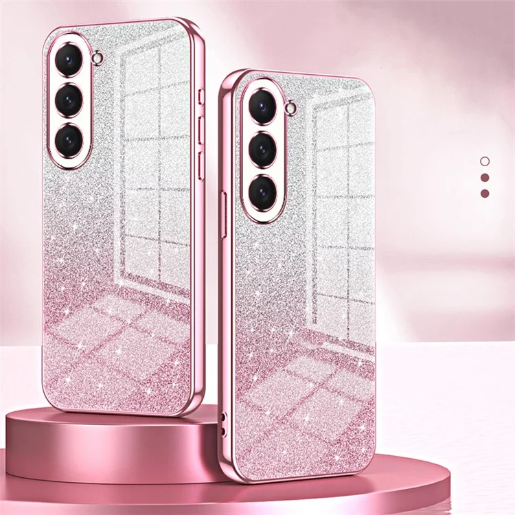 Für Samsung Galaxy S23 Slim-Fit Glitzer-Hülle mit präzisen Aussparungen, TPU-Handyhülle - Pink