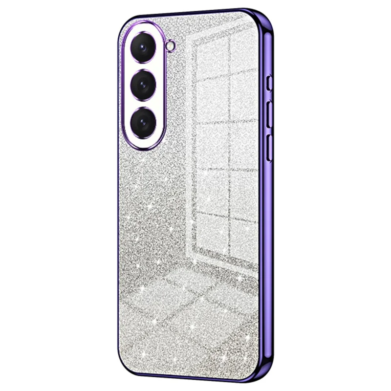 Per Samsung Galaxy S23 Case Slim-Fit Glitter Precise Cutout TPU Cell Phone Protector - Viola
