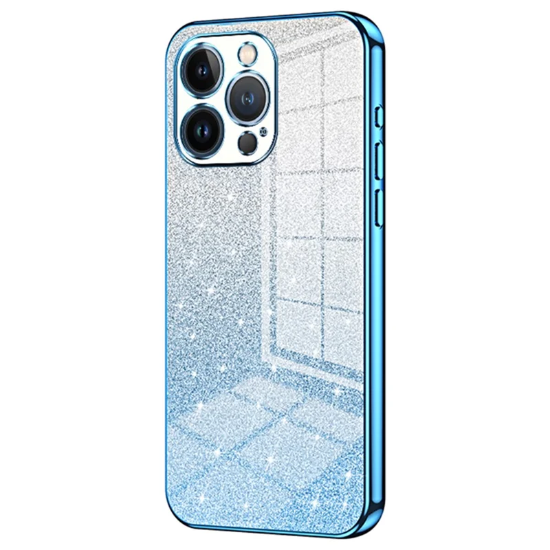Чехол для iPhone 13 Pro с точными вырезами, электрохромным градиентным блестящим TPU-покрытием - синий