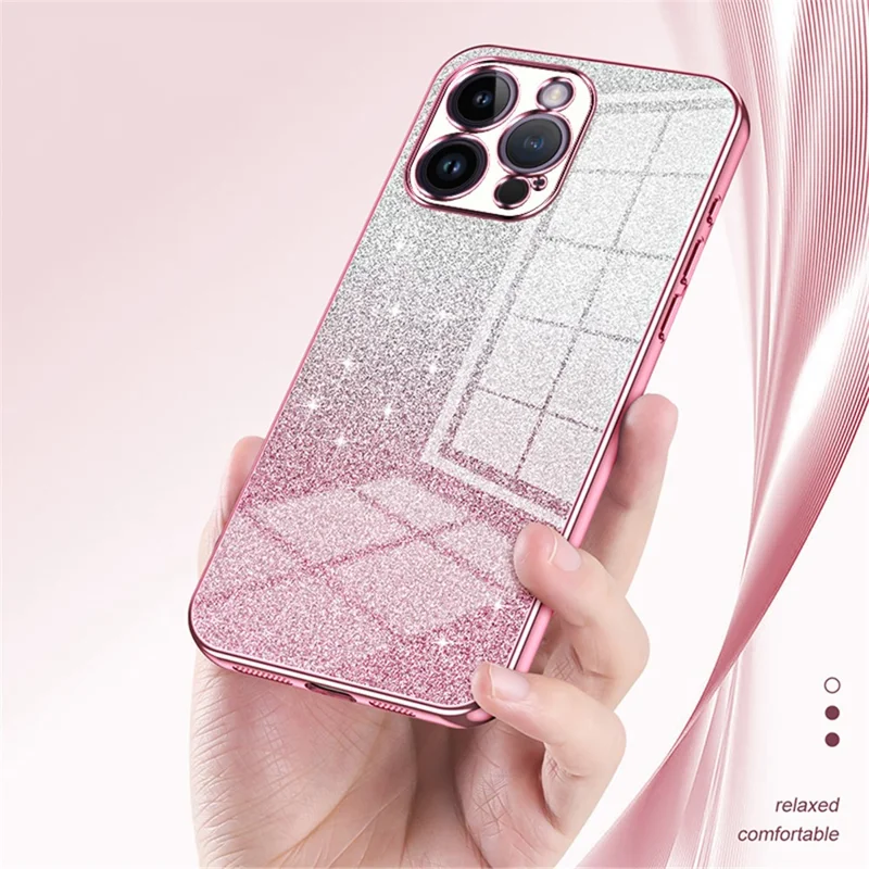 Чехол для iPhone 14 Pro Max с точными вырезами, ударопрочный, с блестками, TPU-чехол - серебряный