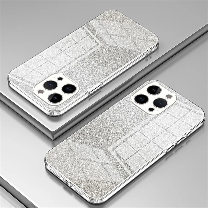 Funda de teléfono celular a prueba de caídas con purpurina TPU - Transparente para iPhone 14 Pro Max