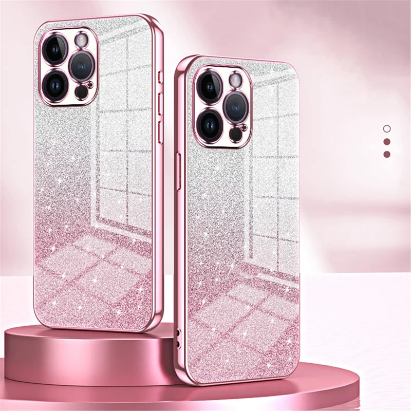 Funda de teléfono celular a prueba de caídas con purpurina TPU - Transparente para iPhone 14 Pro Max