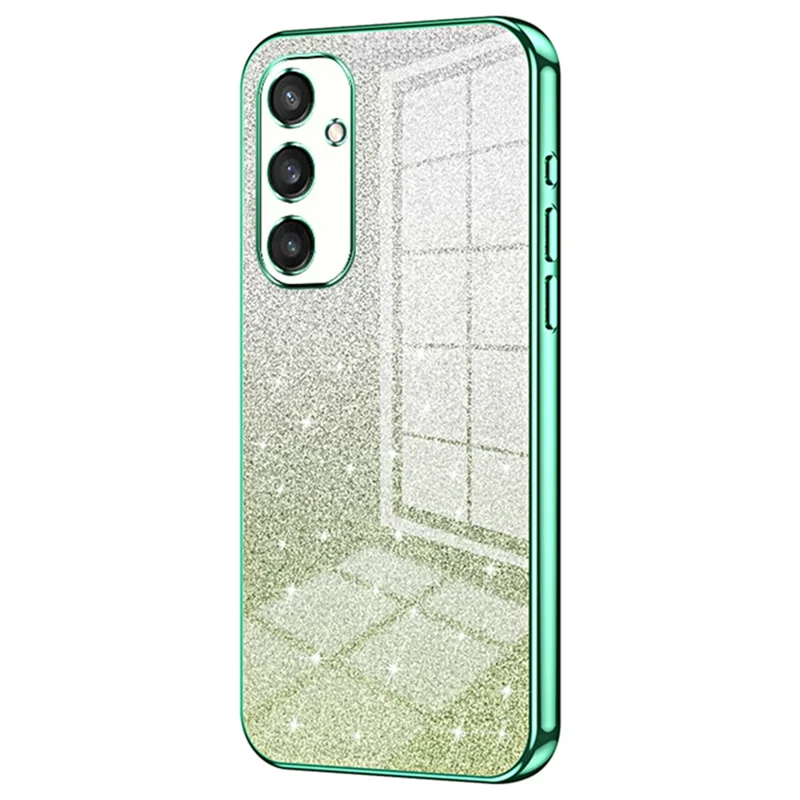For Samsung Galaxy S24+ Cell Phone Case Precise Cutout TPU Electroplating Glitter Back Cover - Green