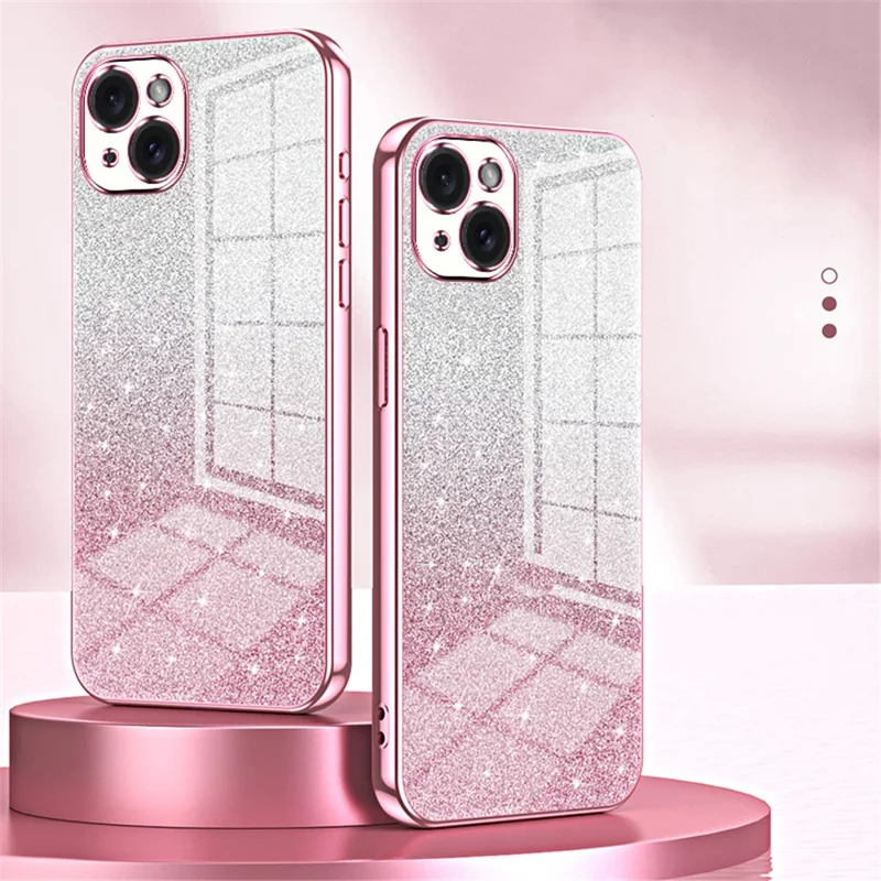 Capa para Celular iPhone 15 Plus Antichoque Brilho Degradê Recortes Precisos Capa TPU - Dourado