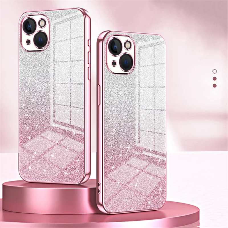 For iPhone 13 Mobiltelefonbeskyttelse med gradient glans, præcise udsparinger, TPU-beskyttelsesdæksel - Sort