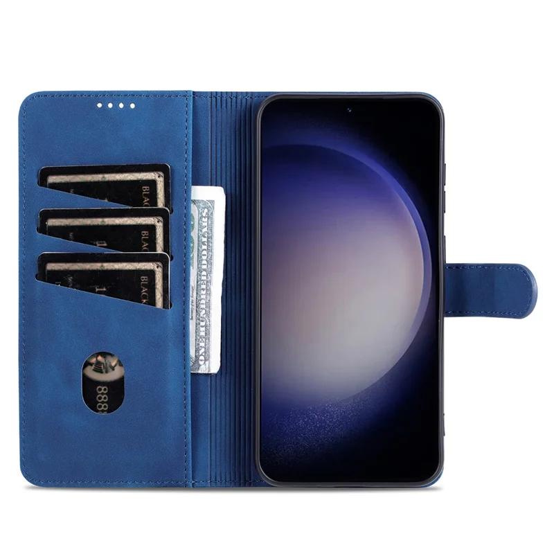 AZNS For Samsung Galaxy A05 4G Cell Phone Case PU Leather Wallet Cover with Stand - Blue