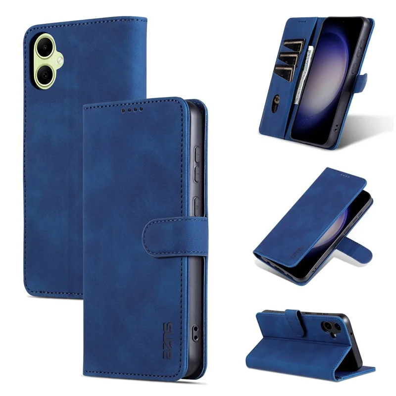 AZNS For Samsung Galaxy A05 4G Cell Phone Case PU Leather Wallet Cover with Stand - Blue