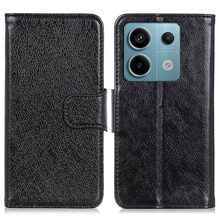 Per Xiaomi Redmi Note 13 Pro 5G / Poco X6 5G Custodia per telefono cellulare Nappa Texture Split Leather Cover - Nero