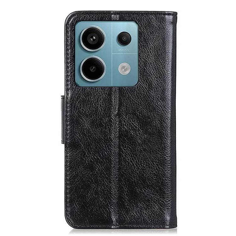 Per Xiaomi Redmi Note 13 Pro 5G / Poco X6 5G Custodia per telefono cellulare Nappa Texture Split Leather Cover - Nero