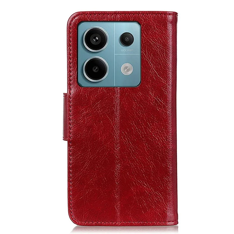 Til Xiaomi Redmi Note 13 Pro 5G / Poco X6 5G Mobiltelefonbeskyttelse i Nappa-læder med struktur - Rød