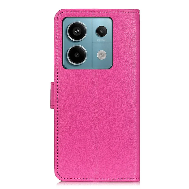 For Xiaomi Redmi Note 13 Pro 5G / Poco X6 5G Cell Phone Case Litchi Texture Flip Stand Leather Cover - Rose