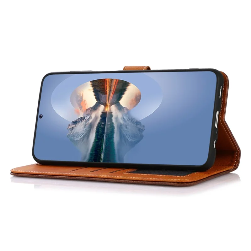 KHAZNEH For Xiaomi Redmi Note 13 Pro 5G / Poco X6 5G Cell Phone Case PU Leather Full Protection Cover - Brown