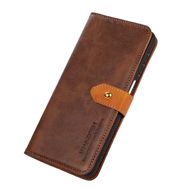 KHAZNEH For Xiaomi Redmi Note 13 Pro 5G / Poco X6 5G Cell Phone Case PU Leather Full Protection Cover - Brown