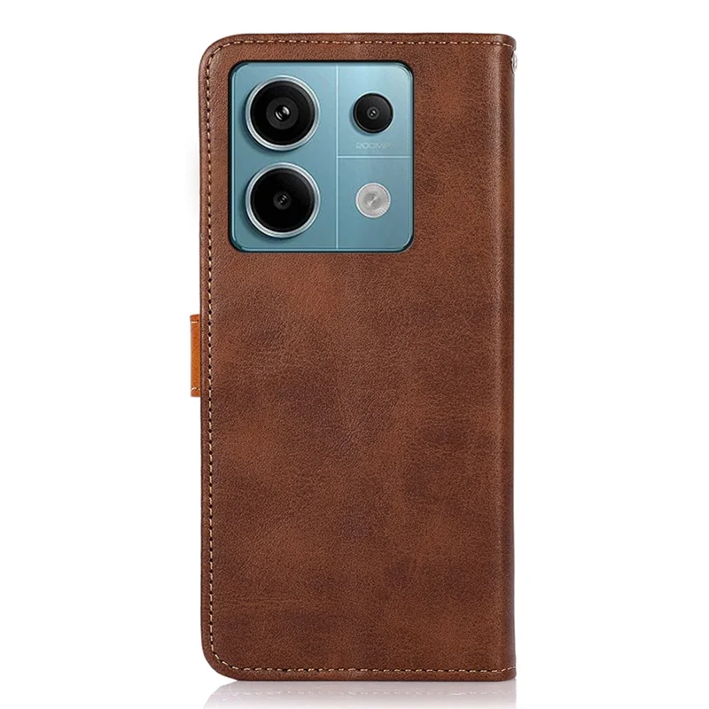 KHAZNEH For Xiaomi Redmi Note 13 Pro 5G / Poco X6 5G Cell Phone Case PU Leather Full Protection Cover - Brown