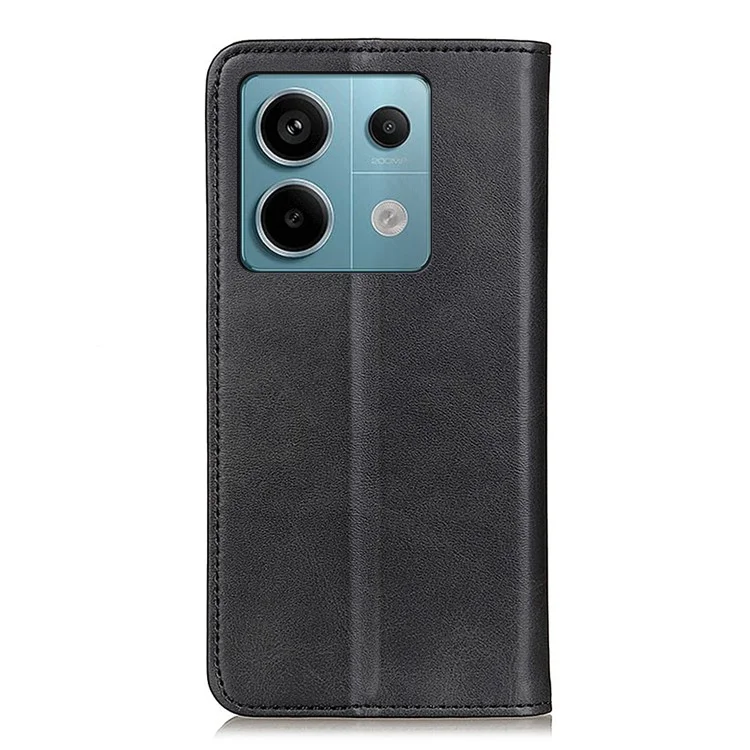 Для Xiaomi Redmi Note 13 Pro 5G / Poco X6 5G Чехол для сотового телефона Раскол Кожаный бумажник Анти-падение Крышка - Черный