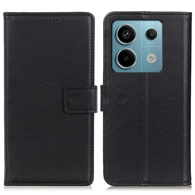 For Xiaomi Redmi Note 13 Pro 5G / Poco X6 5G Cell Phone Case Shockproof PU Leather Wallet Cover - Black