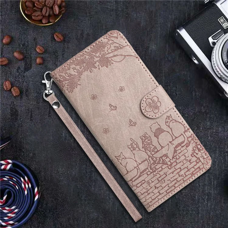 Для чехла Samsung Galaxy A15 5G PU Leather Wallet Cell Phone Case с ремешком - фиолетовый