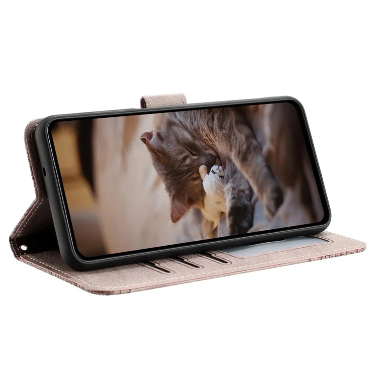 Для чехла Samsung Galaxy A15 5G PU Leather Wallet Cell Phone Case с ремешком - фиолетовый
