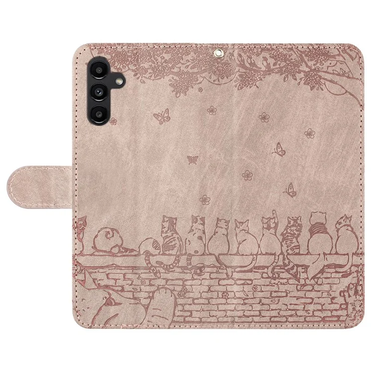 Для чехла Samsung Galaxy A15 5G PU Leather Wallet Cell Phone Case с ремешком - фиолетовый