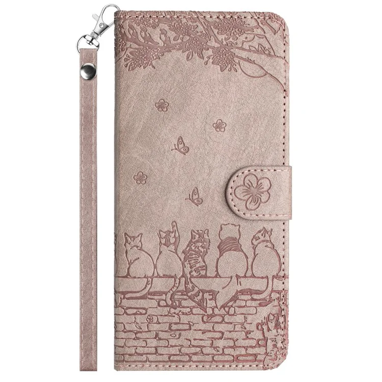 Для чехла Samsung Galaxy A15 5G PU Leather Wallet Cell Phone Case с ремешком - фиолетовый