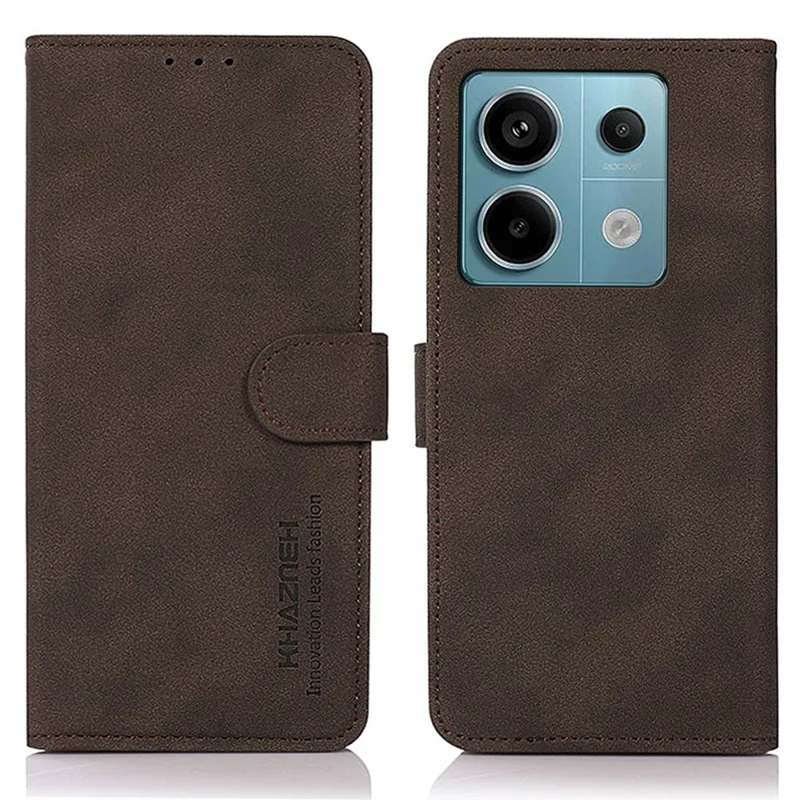 KHAZNEH For Xiaomi Redmi Note 13 Pro 5G / Poco X6 5G Cell Phone Case PU Leather Wallet Flip Cover - Brown
