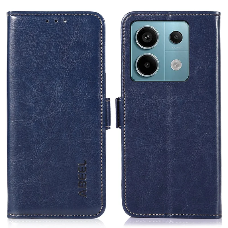 ABEEL For Xiaomi Redmi Note 13 Pro 5G / Poco X6 5G Cell Phone Case Crazy Horse Texture Leather Cover with Wallet - Blue