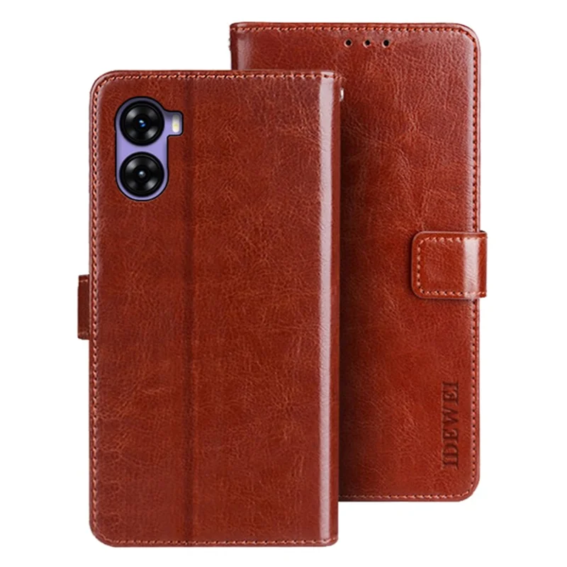 IDEWEI для чехла для телефона Umidigi G3 из искусственной кожи с текстурой бешеной лошади - коричневый