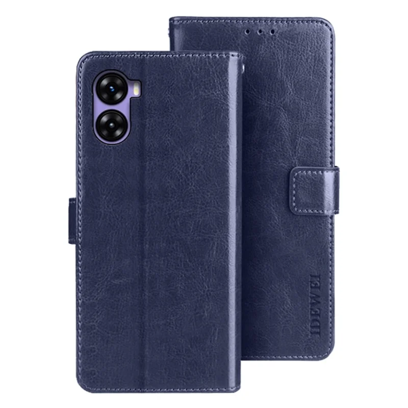 IDEWEI For Umidigi G3 Phone Case PU Leather Crazy Horse Texture Wallet Cover - Dark Blue
