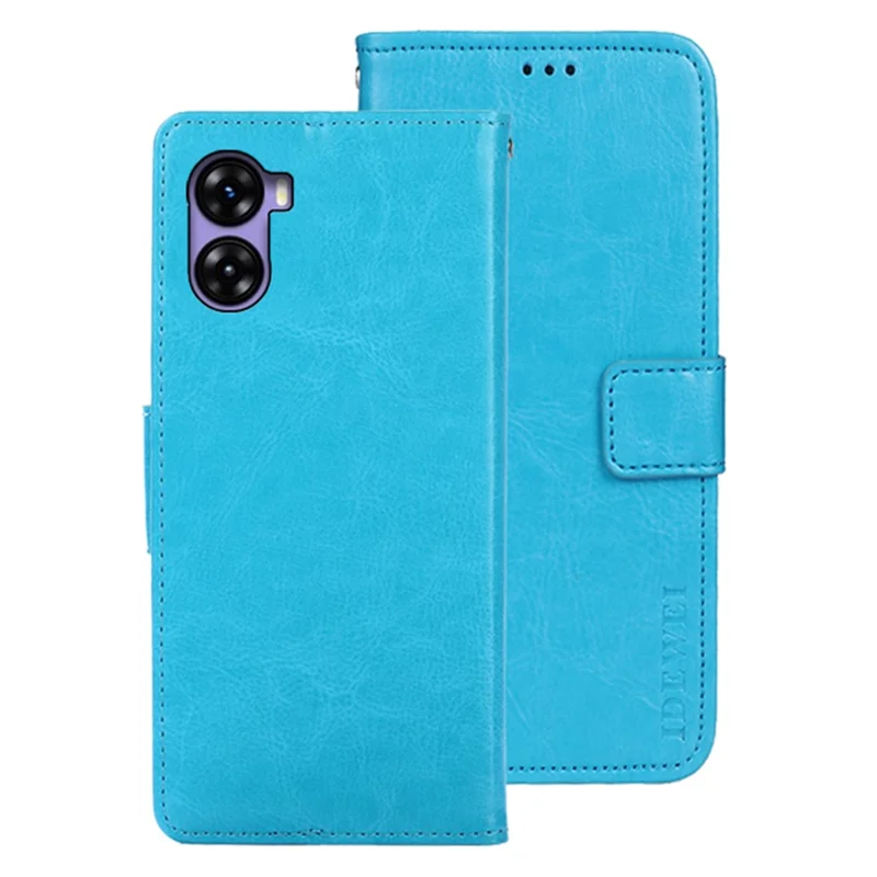 IDEWEI For Umidigi G3 Phone Case PU Leather Crazy Horse Texture Wallet Cover - Sky Blue