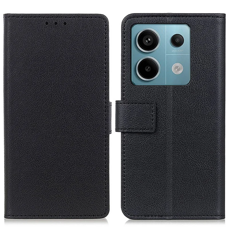 Чехлы для сотовых телефонов Xiaomi Redmi Note 13 Pro 5G / Poco X6 5G из искусственной кожи с бумажником - черный