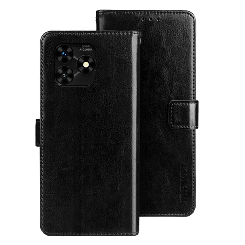 IDEWEI For Umidigi G5 Case Crazy Horse Texture Shockproof Wallet Phone Protector - Black