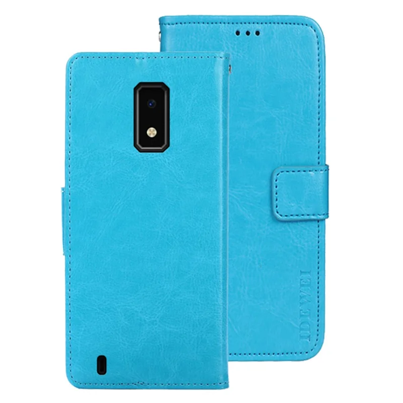 IDEWEI For BLU View 4 Case Anti-Scratch PU Leather Stand Mobile Phone Shell - Sky Blue