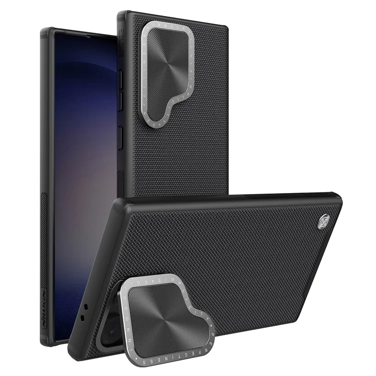 NILLKIN For Samsung Galaxy S24 Ultra Cell Phone Cases PC+TPU Textured Prop Protective Cover with Lens Lid