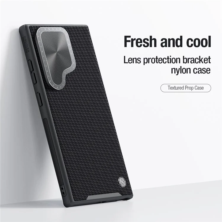 NILLKIN For Samsung Galaxy S24 Ultra Cell Phone Cases PC+TPU Textured Prop Protective Cover with Lens Lid