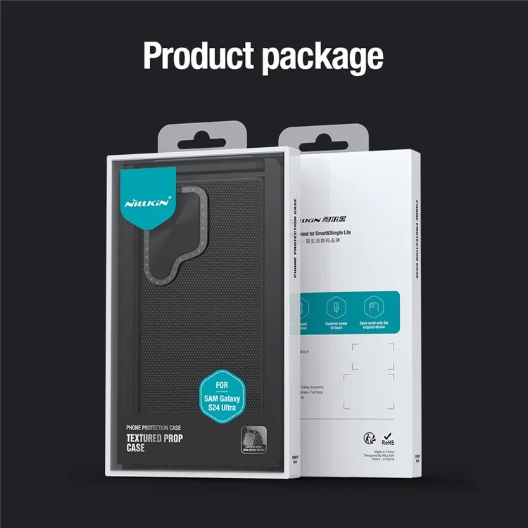 NILLKIN For Samsung Galaxy S24 Ultra Cell Phone Cases PC+TPU Textured Prop Protective Cover with Lens Lid