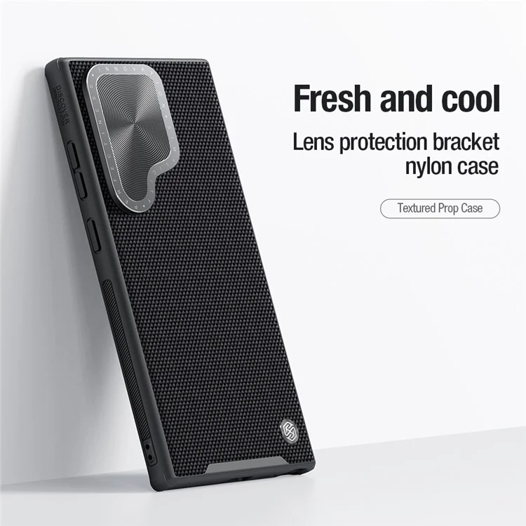 NILLKIN Für Samsung Galaxy S24 Ultra Hülle PC+TPU Magnetische Texturierte Prop Kickstand Handyhülle