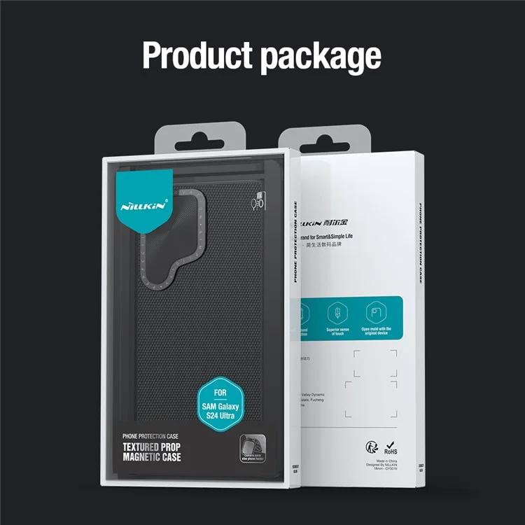 NILLKIN Für Samsung Galaxy S24 Ultra Hülle PC+TPU Magnetische Texturierte Prop Kickstand Handyhülle