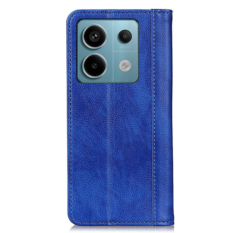 For Xiaomi Redmi Note 13 Pro 5G / Poco X6 5G Case Litchi Texture Split Leather Cell Phone Cover - Blue