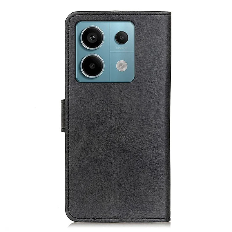 Para Xiaomi Redmi Note 13 Pro 5G / Poco X6 5G Capas de Telefone Celular Textura de Couro de Vaca PU - Preto