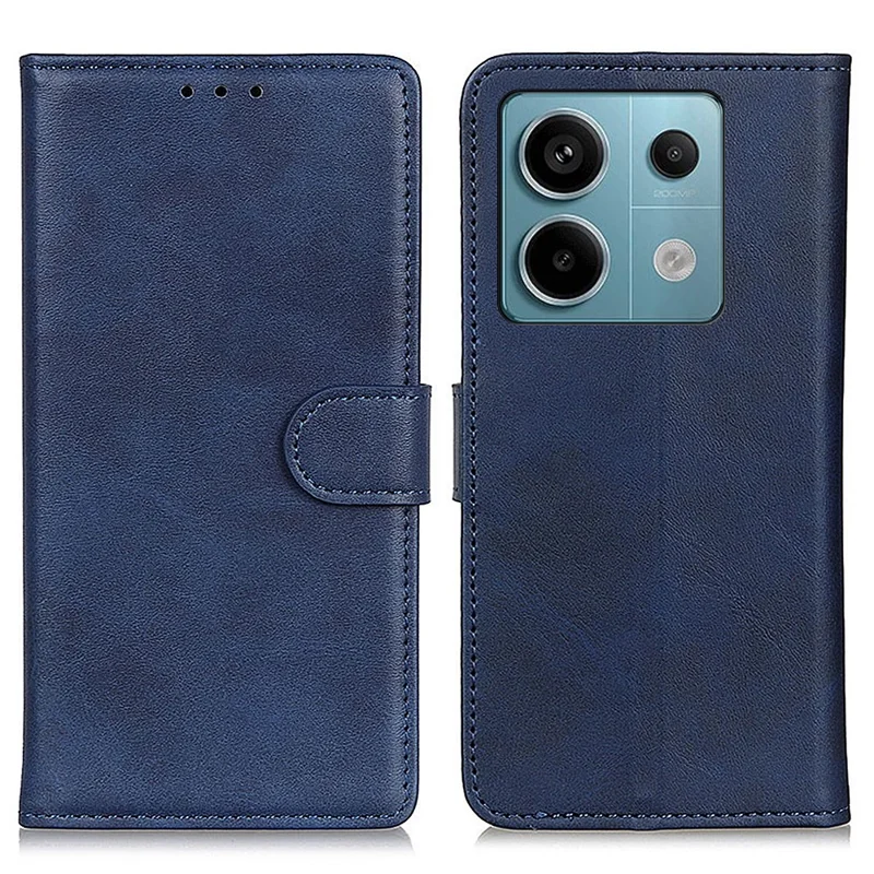 For Xiaomi Redmi Note 13 Pro 5G / Poco X6 5G Cell Phone Cases Cowhide Texture PU Leather Cover - Blue
