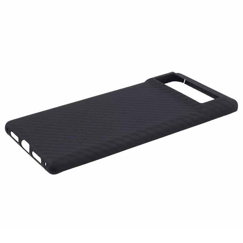 For Google Pixel 6 Black Cell Phone Cover 1500D Coarse Texture Aramid Fiber Slim-Fit Case with Big Lens Cutout