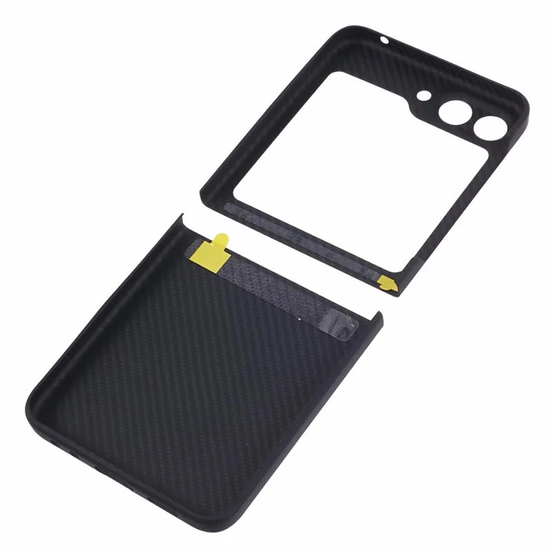 Precise Cutout Fine Textured Black Phone Case for Samsung Galaxy Z Flip5 5G Case Aramid Fiber Shockproof Cover