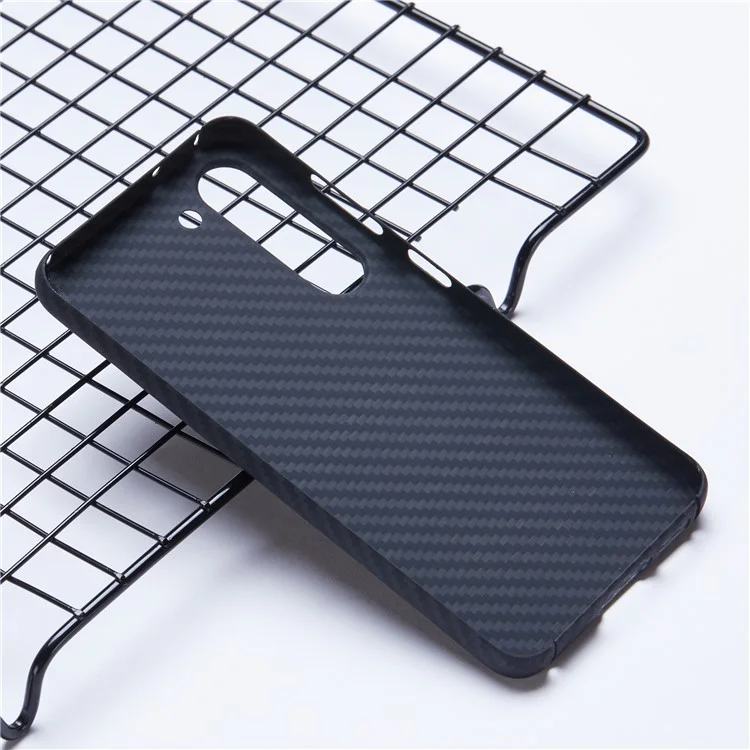 Para Samsung Galaxy S23 Case Aramid Fiber 1500D Textura Gruesa Aramid Fiber Slim Phone Back Cover (Big Lens Hole) - Negro