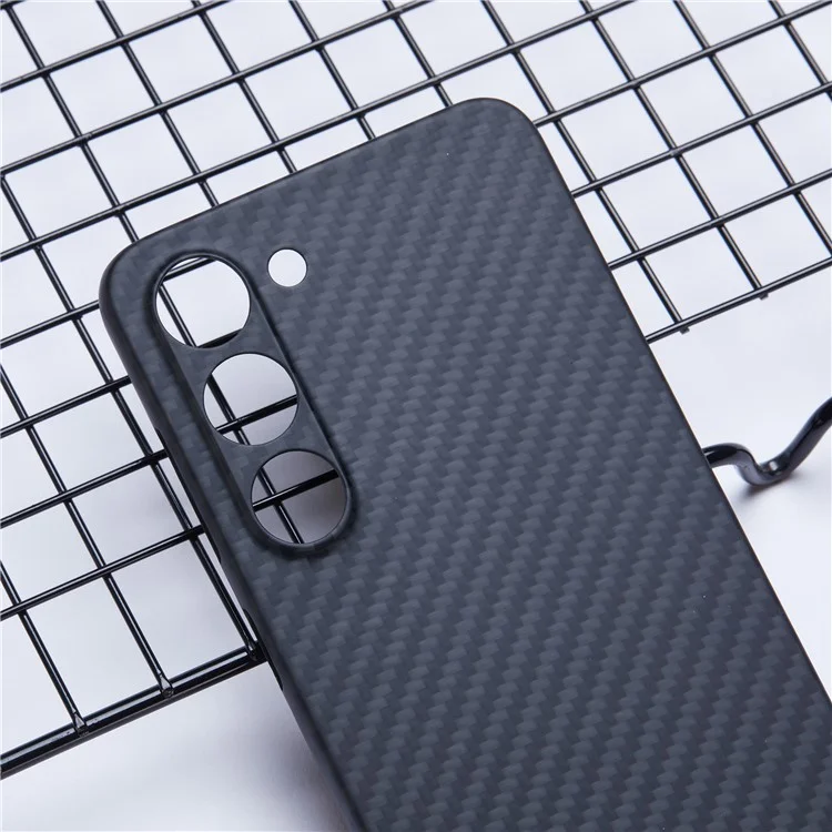 Für Samsung Galaxy S23 Case 1500D Grobe Textur Aramid-Faser Smartphone-Abdeckung mit präzisem Ausschnitt - Schwarz