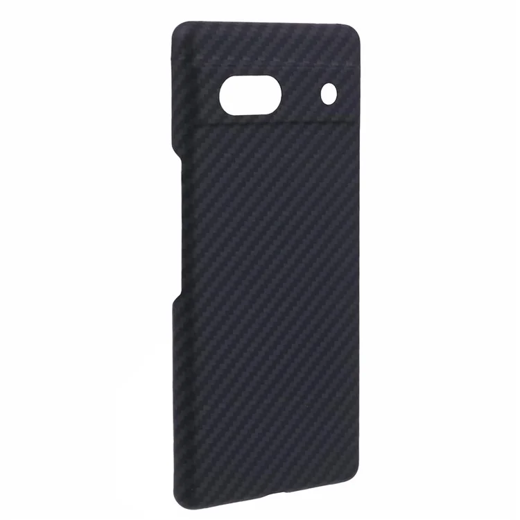 Aramid Fiber Phone Case for Google Pixel 7a Cover 1500D Coarse Texture Carbon Fiber Back Shell with Precise Cutout - Black