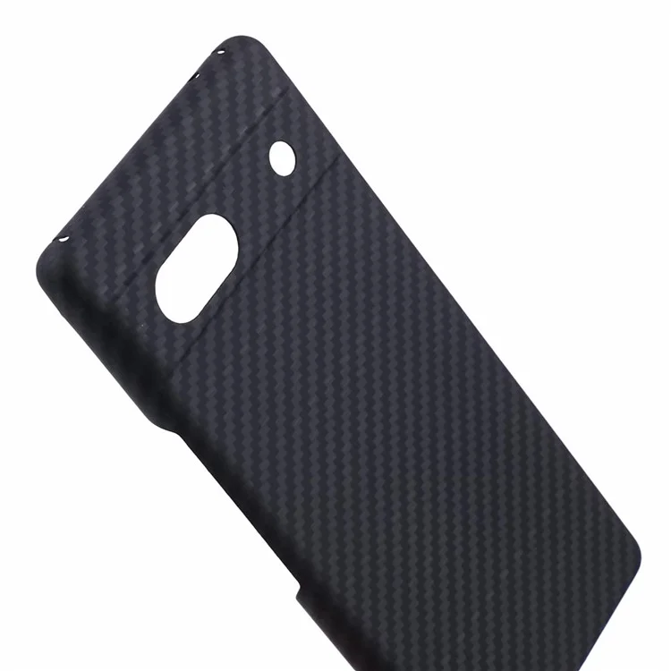 Aramid Fiber Phone Case for Google Pixel 7a Cover 1500D Coarse Texture Carbon Fiber Back Shell with Precise Cutout - Black