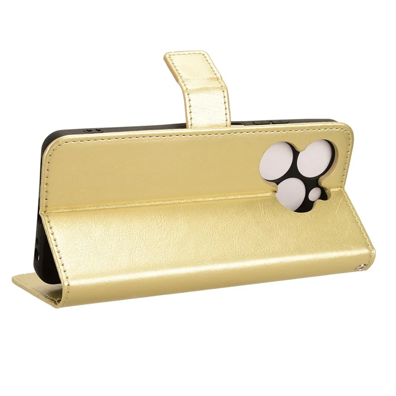 For Infinix Smart 8 4G X6525 / Smart 8 HD 4G Phone Case PU Leather Crazy Horse Texture Wallet Cover - Gold