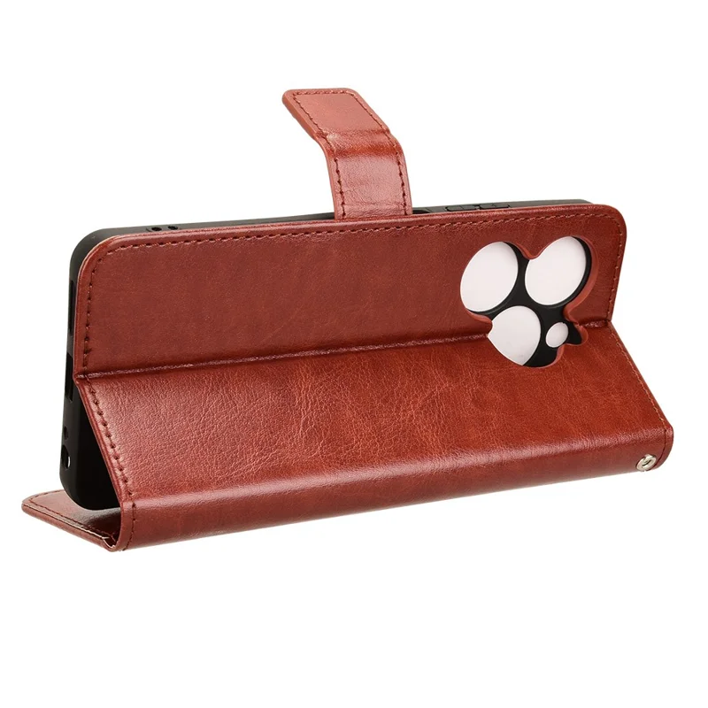 For Infinix Smart 8 4G X6525 / Smart 8 HD 4G Phone Case PU Leather Crazy Horse Texture Wallet Cover - Brown