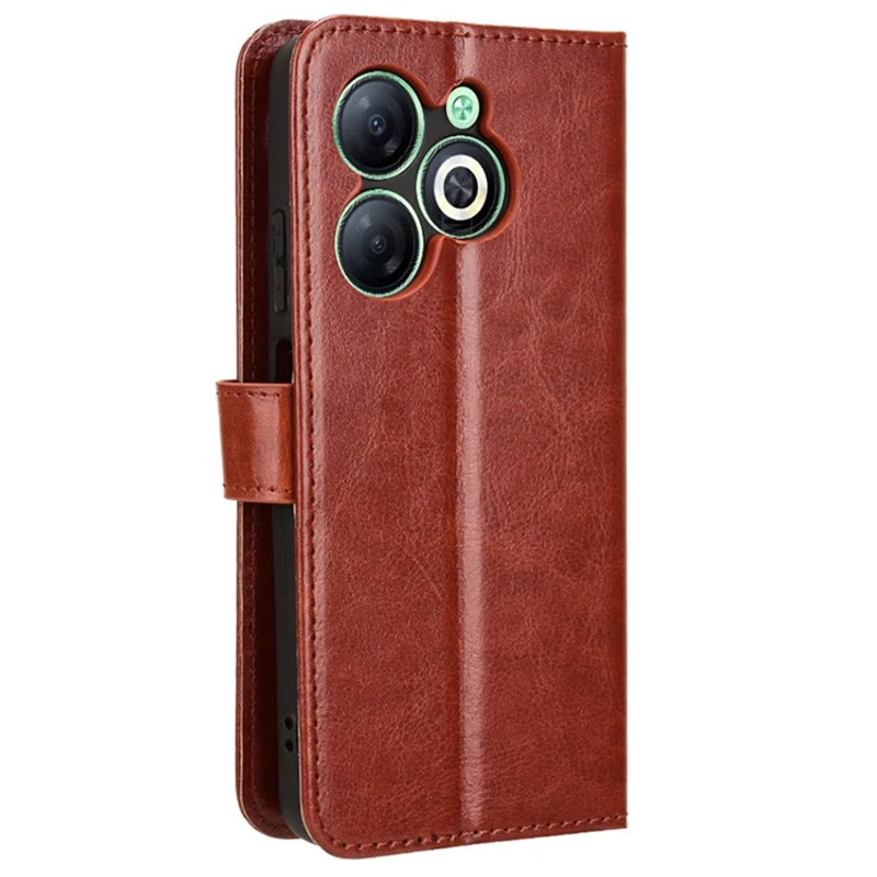 For Infinix Smart 8 4G X6525 / Smart 8 HD 4G Phone Case PU Leather Crazy Horse Texture Wallet Cover - Brown