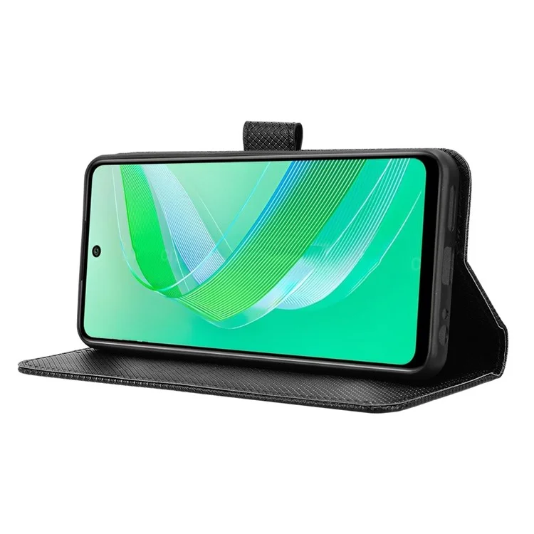 Per Infinix Smart 8 4G X6525 / Smart 8 HD 4G Custodia per telefono Pelle PU Portafoglio Magnetico Custodia per cellulare - Nero